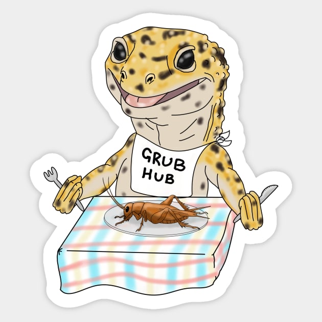 Leopard Gecko - Grub Hub Sticker by DesignsBySaxton